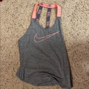 Grey and pink NIKE workout top